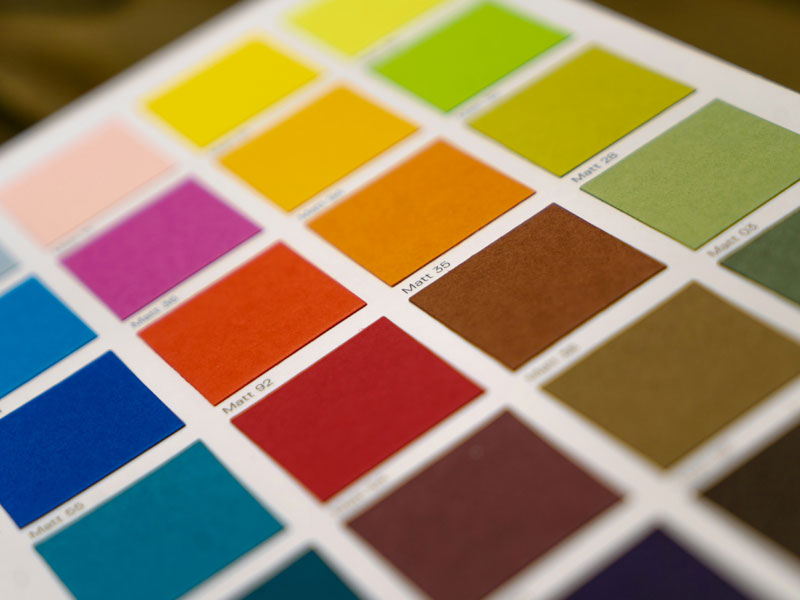 Image with swatches showing bright primary colors.